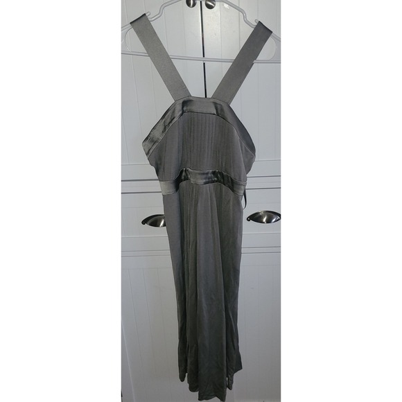 Banana Republic Dresses & Skirts - Banana Republic Ines Sundress Gray 100% Silk Pleated Midi Dress Size 6 NWT